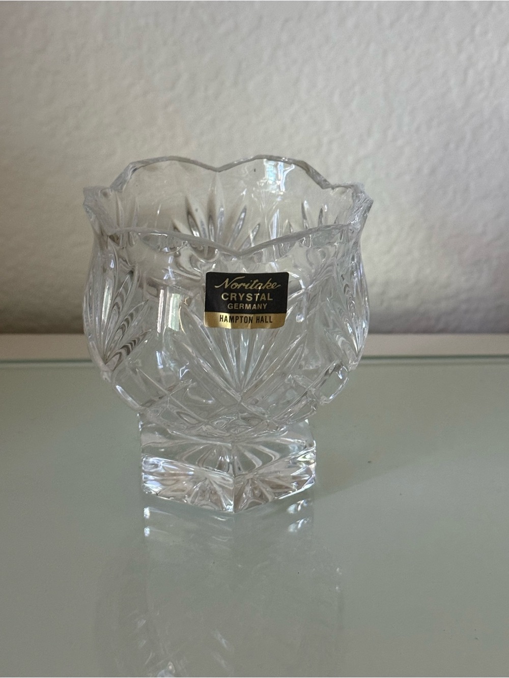 Noritake Clear Crystal Cut-Glass Accent Vase
